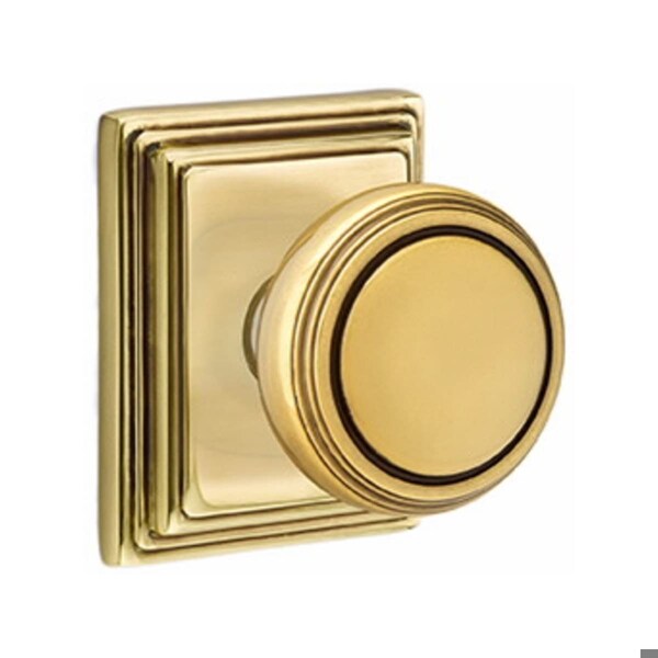 Emtek Norwich Knob 2-3/8 in Backset Passage w/Wilshire Rose for 1-1/4 in to 2 in Door French Antique Brass 8161NWUS7 - main